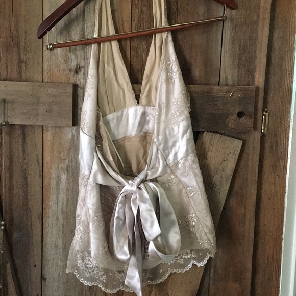 Iridescent gold and silver backless top worn once - Picture 2 of 2